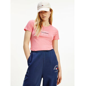 Tommy Jeans dámské růžové tričko - L (TIF)